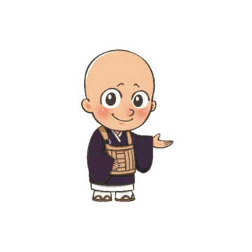 左手を出す福聚寺のお坊さんのイラスト